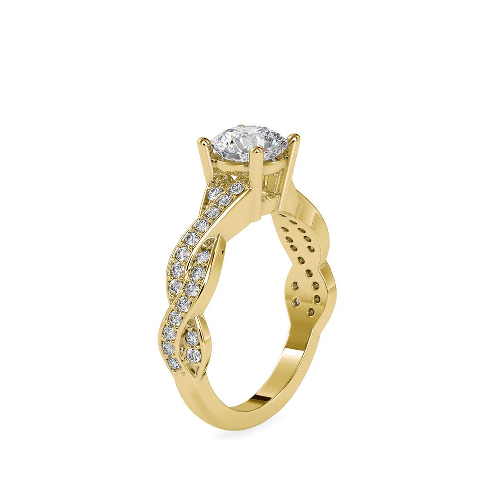 4 Prong Round Infinity Twist Diamond Engagement Ring