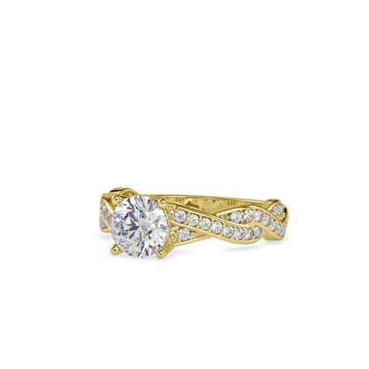4 Prong Round Infinity Twist Diamond Engagement Ring