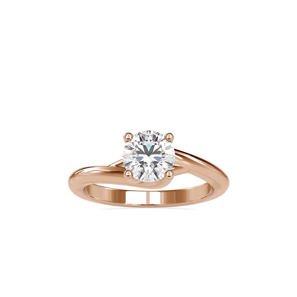 Swirl Bypass Solitaire Diamond Engagement Ring