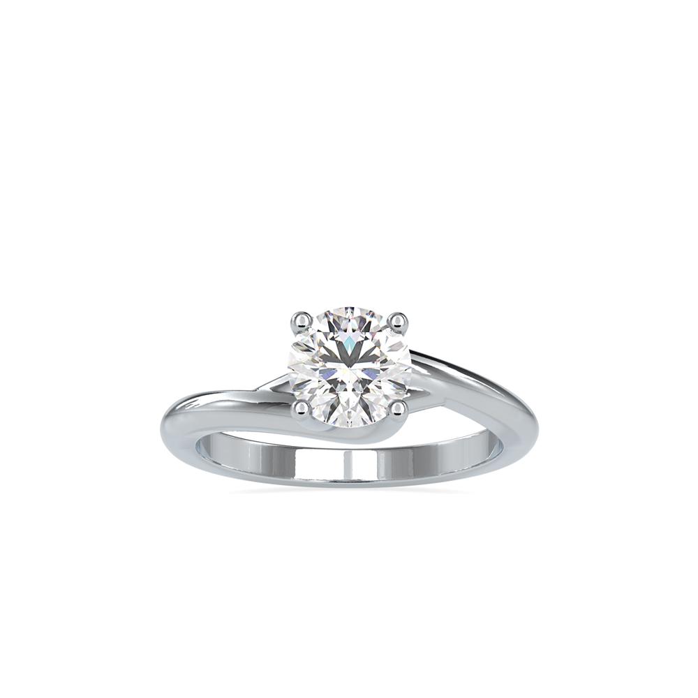 Swirl Bypass Solitaire Diamond Engagement Ring
