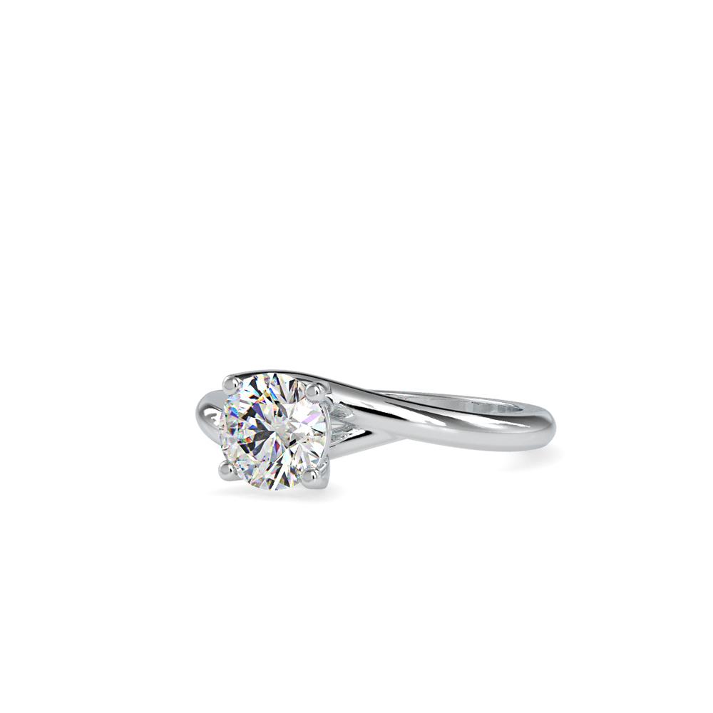 Swirl Bypass Solitaire Diamond Engagement Ring