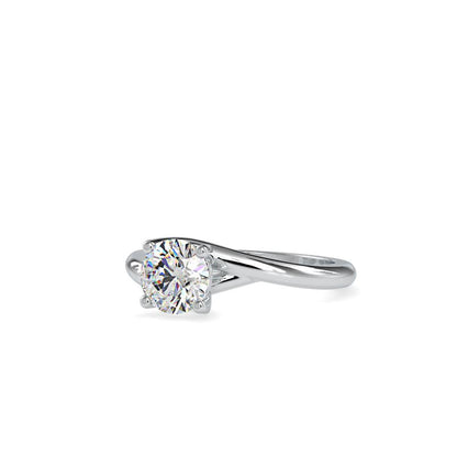 Swirl Bypass Solitaire Diamond Engagement Ring