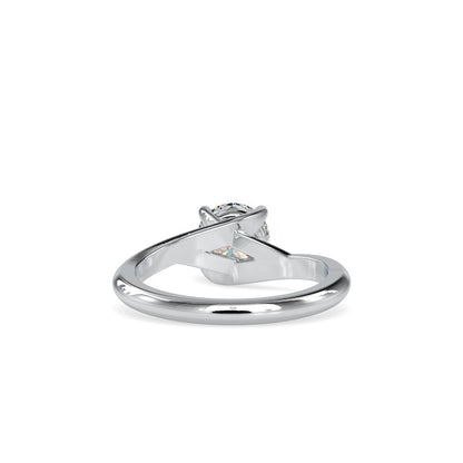 Swirl Bypass Solitaire Diamond Engagement Ring