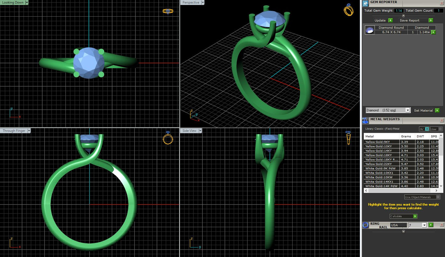 Swirl Bypass Solitaire Diamond Engagement Ring