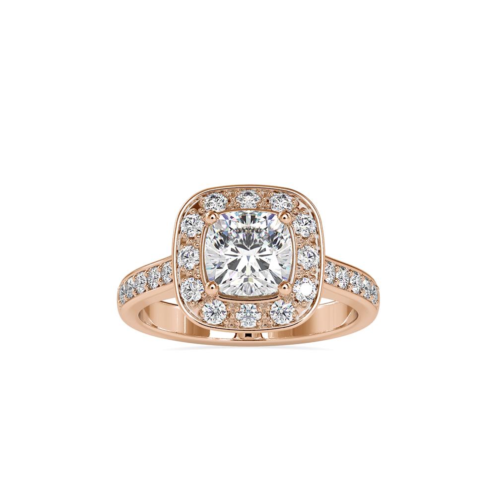Vintage Cushion Halo Diamond Engagement Ring