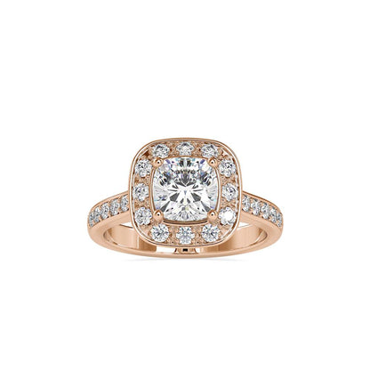 Vintage Cushion Halo Diamond Engagement Ring