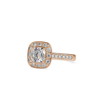 Vintage Cushion Halo Diamond Engagement Ring