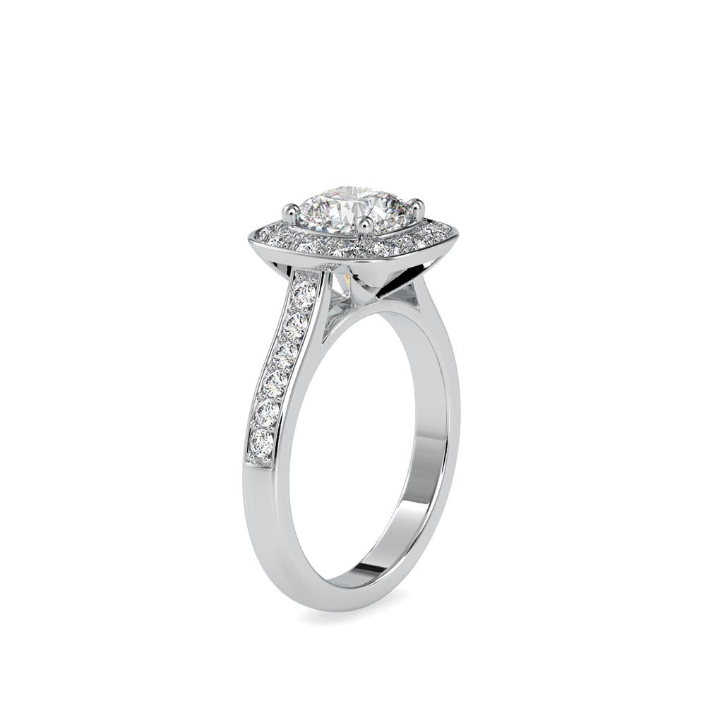 Vintage Cushion Halo Diamond Engagement Ring