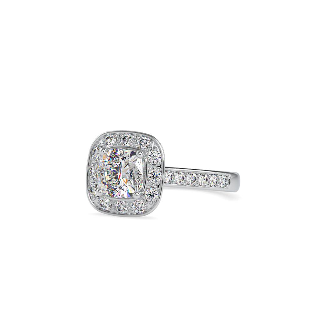 Vintage Cushion Halo Diamond Engagement Ring