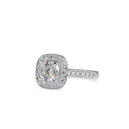 Vintage Cushion Halo Diamond Engagement Ring