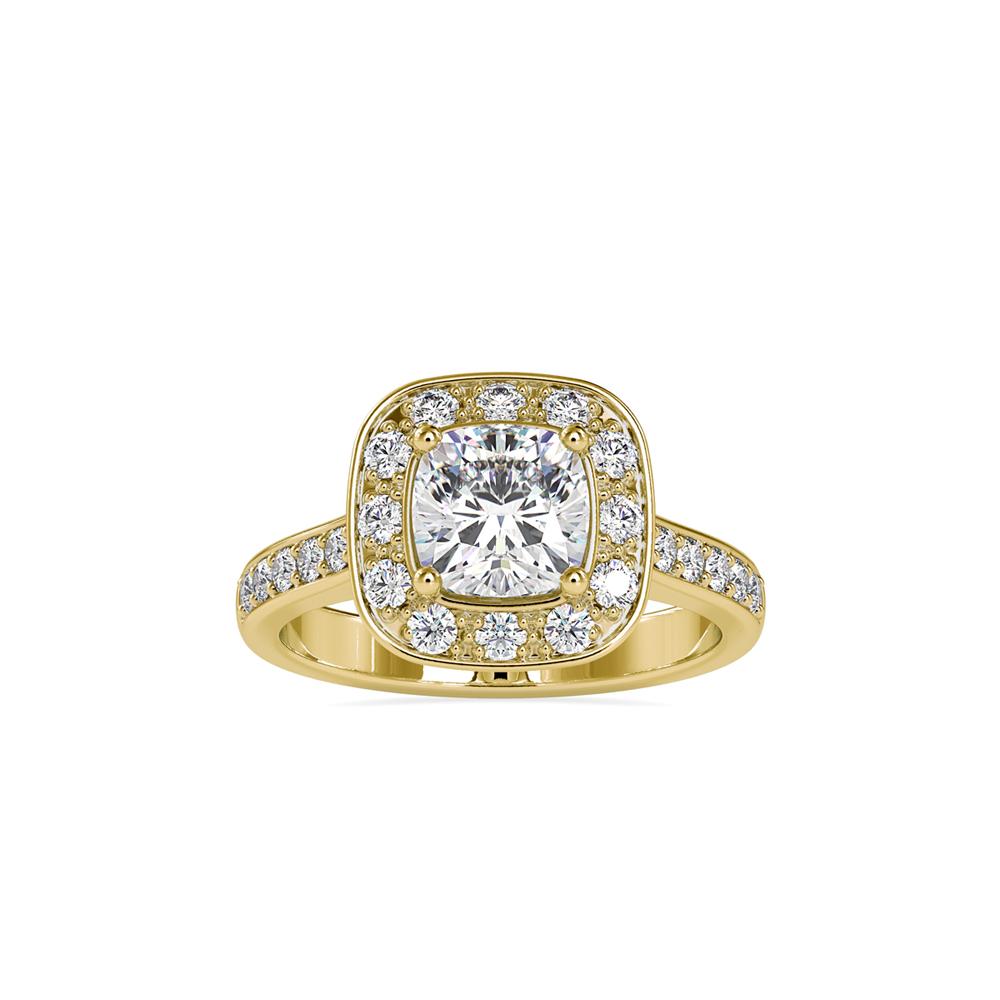 Vintage Cushion Halo Diamond Engagement Ring
