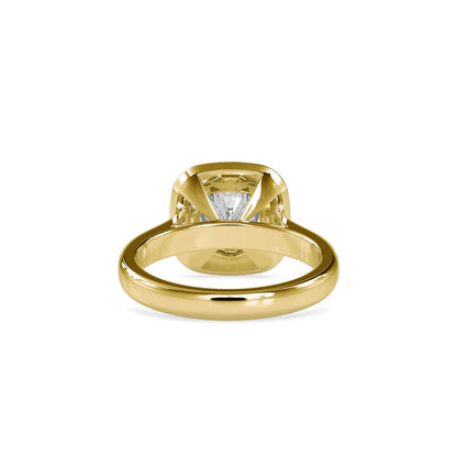 Vintage Cushion Halo Diamond Engagement Ring