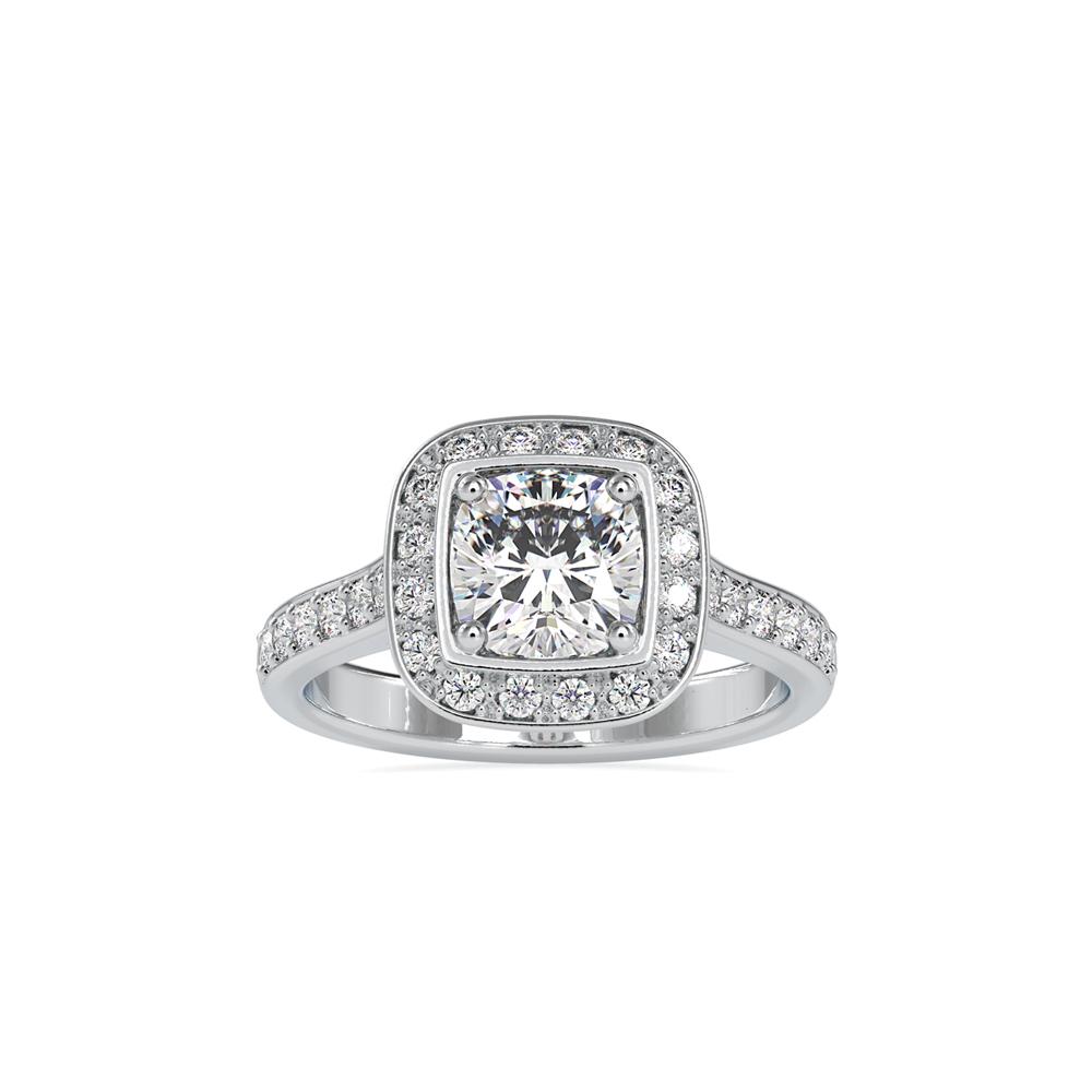Cushion Halo Diamond Engagement Ring