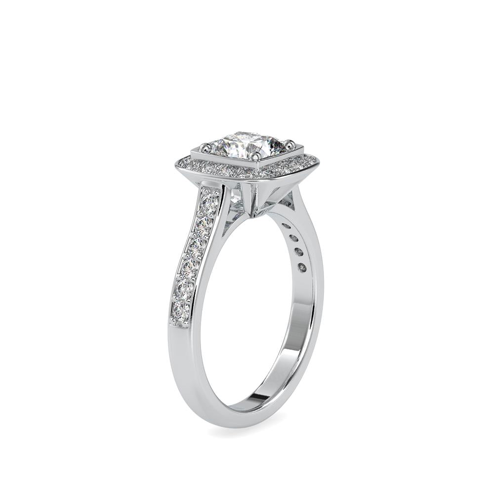 Cushion Halo Diamond Engagement Ring