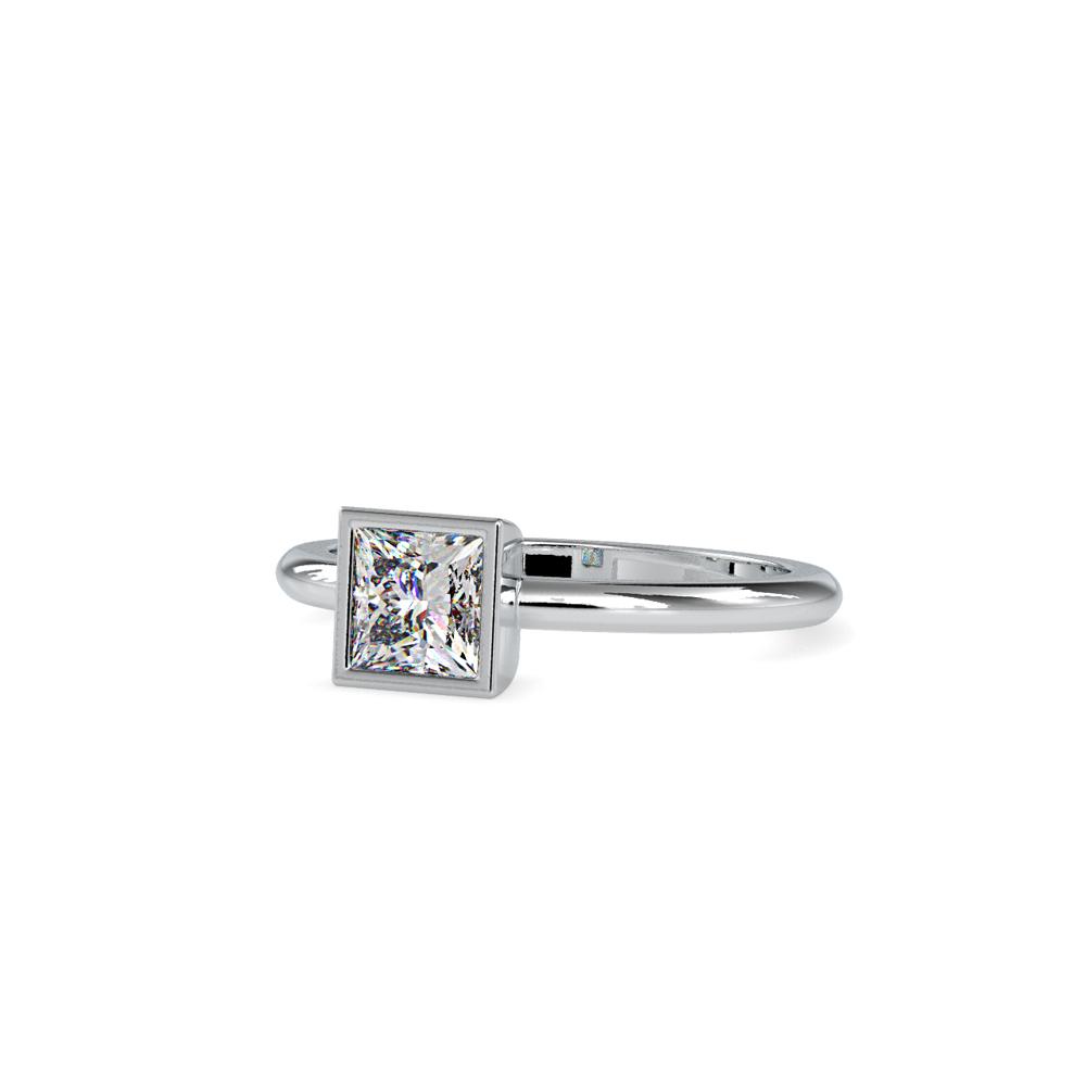 Princess Bezel Set Petite Engagement Ring