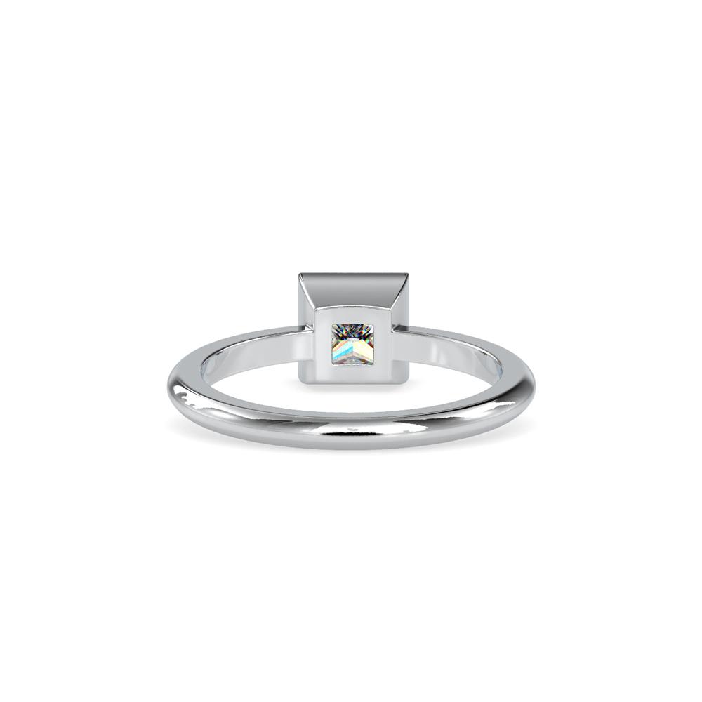 Princess Bezel Set Petite Engagement Ring