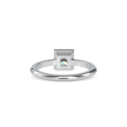 Princess Bezel Set Petite Engagement Ring