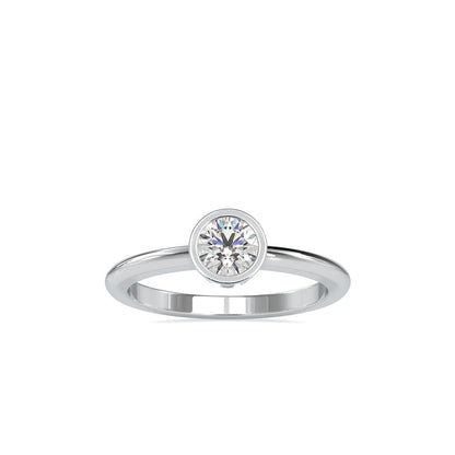 Petite Round Bezel Set Engagement Ring