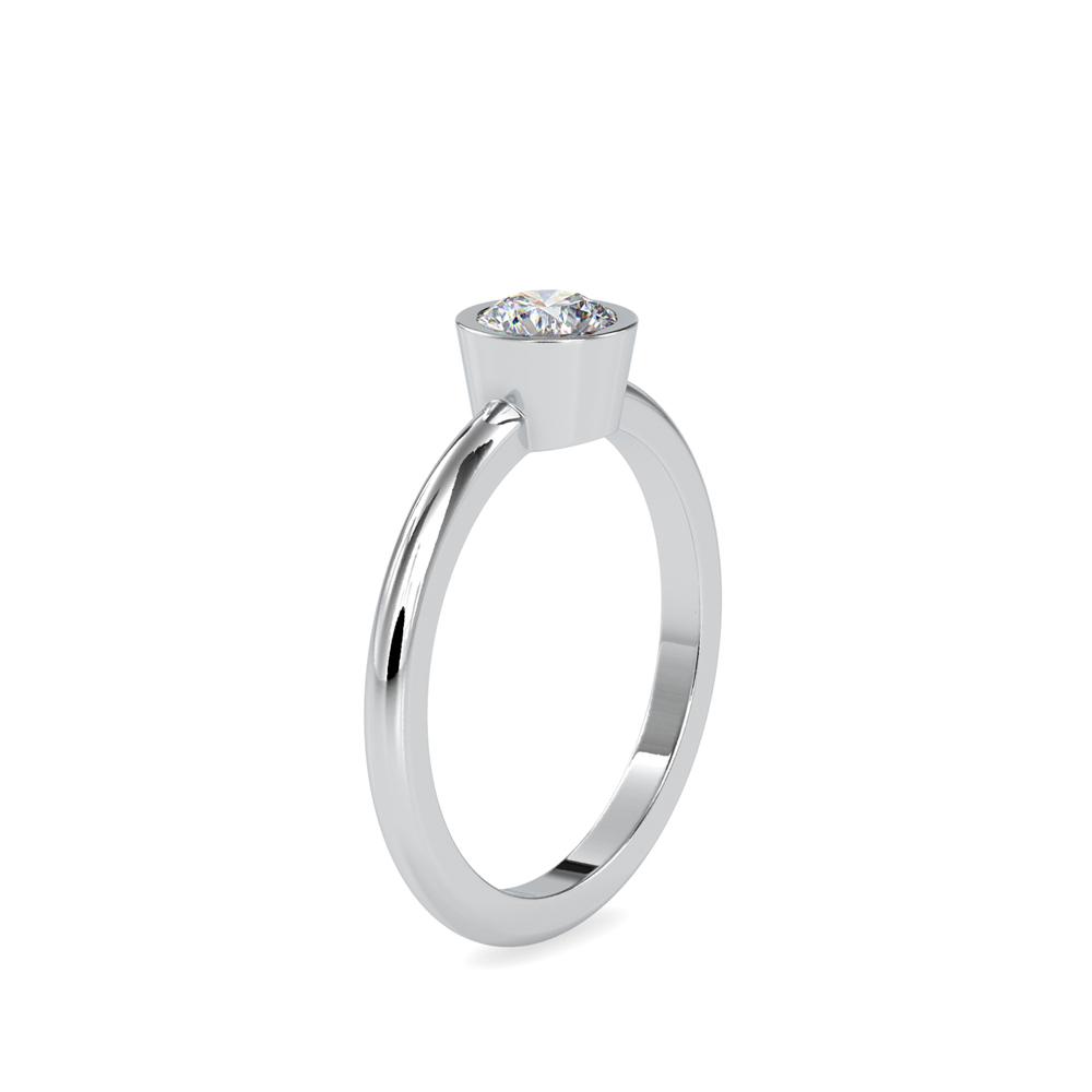 Petite Round Bezel Set Engagement Ring