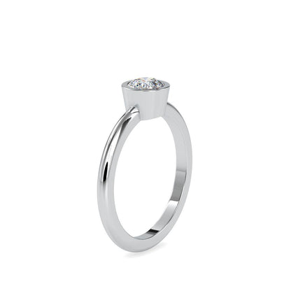 Petite Round Bezel Set Engagement Ring