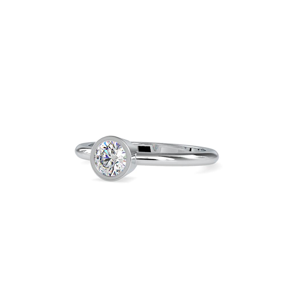 Petite Round Bezel Set Engagement Ring