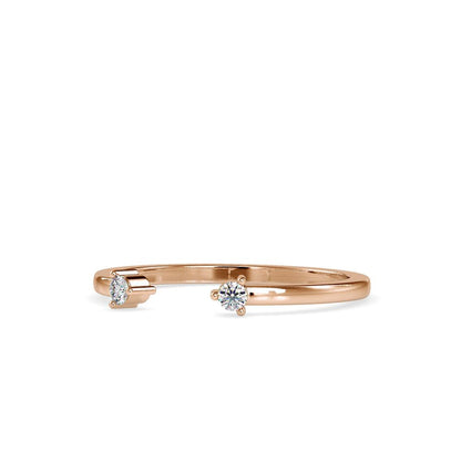 Round Diamond Tiny Cuff Ring