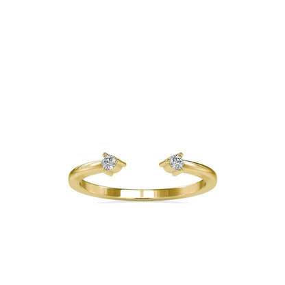 Round Diamond Tiny Cuff Ring