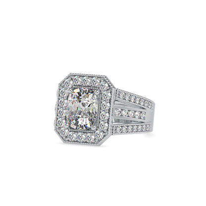 Vintage Halo Cushion Diamond Engagement Ring