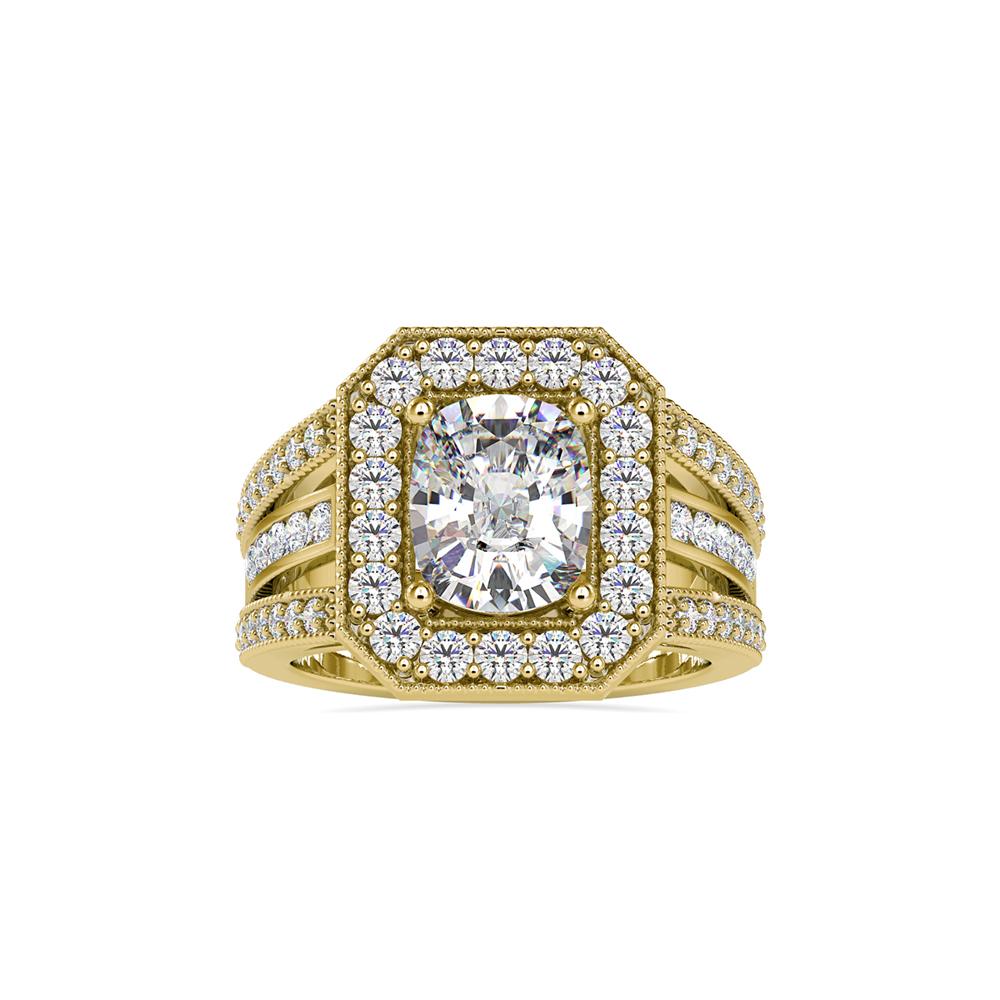 Vintage Halo Cushion Diamond Engagement Ring