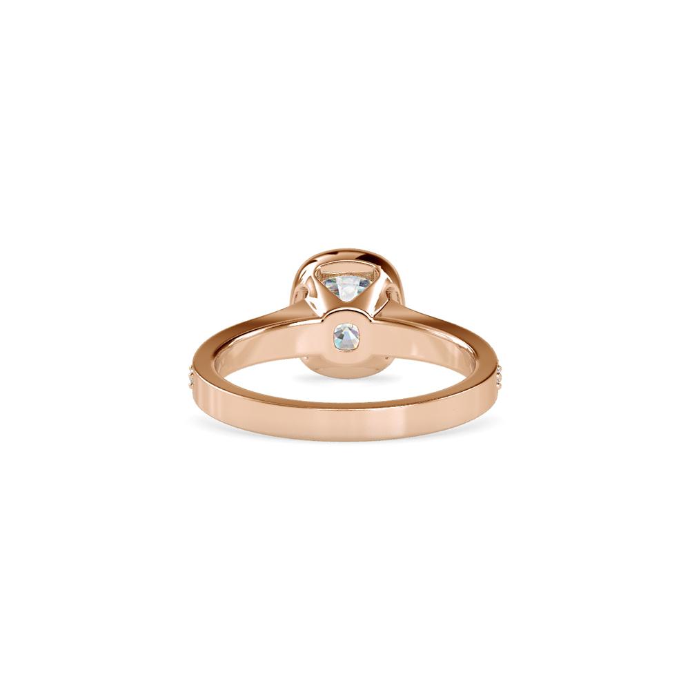 Classiz Bezel Set Cushion Diamond Engagement Ring