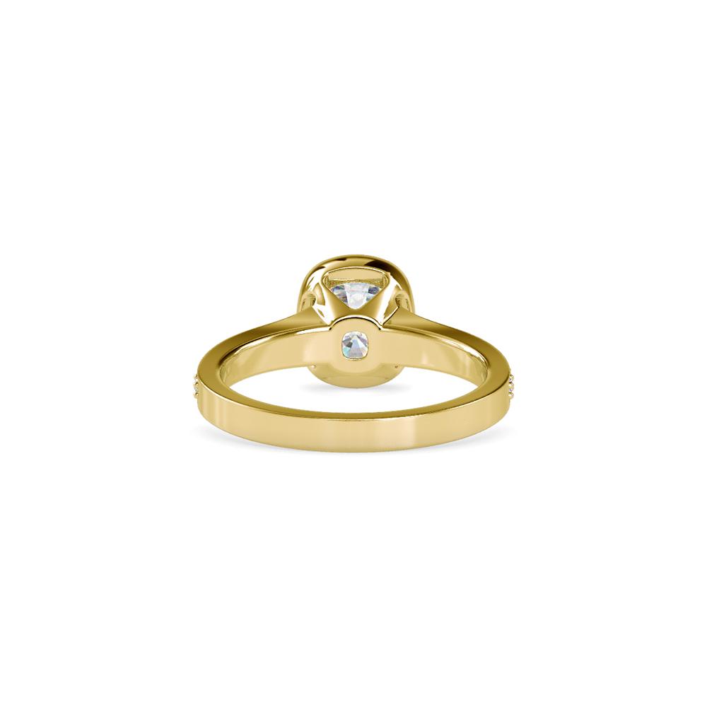 Classiz Bezel Set Cushion Diamond Engagement Ring