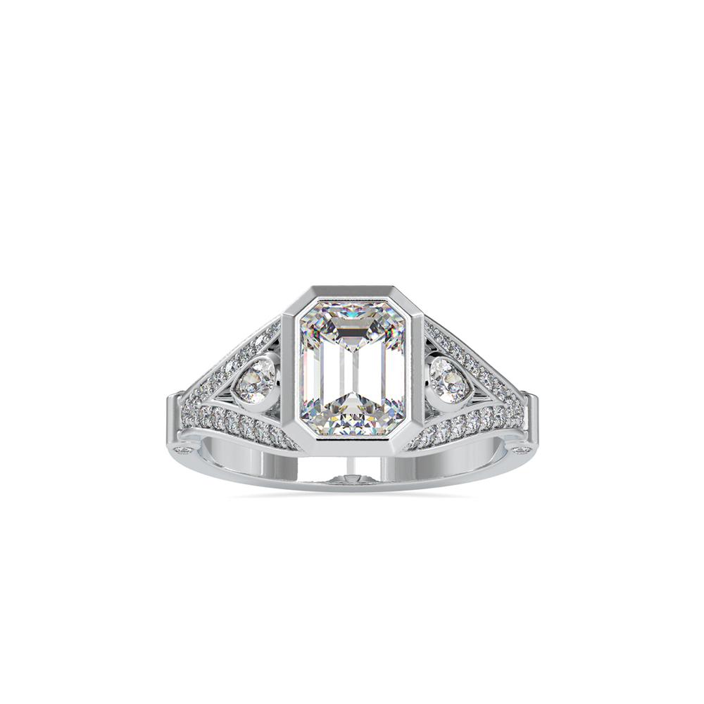 Vintage Emerald Diamond Engagement Ring