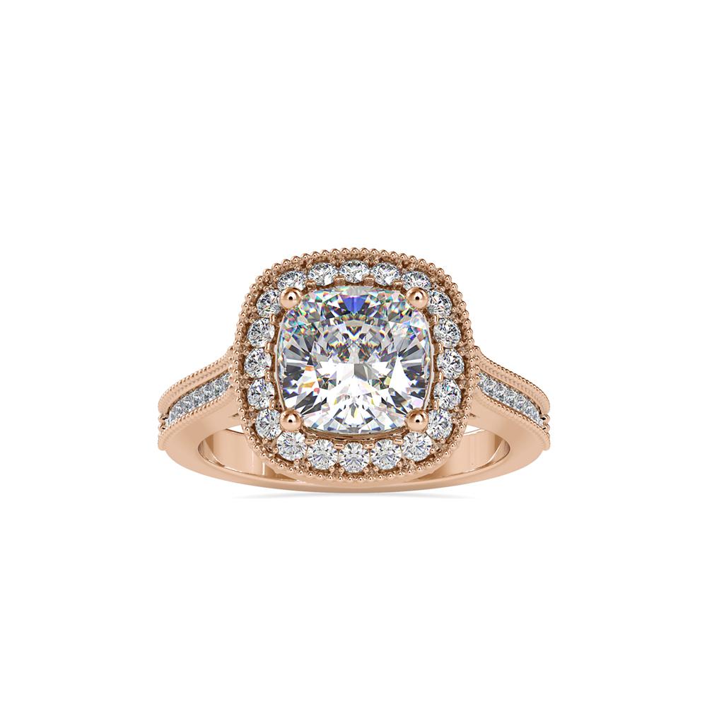 Cushion Halo Channel Set Diamond Engagement Ring