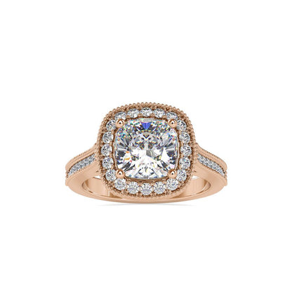 Cushion Halo Channel Set Diamond Engagement Ring