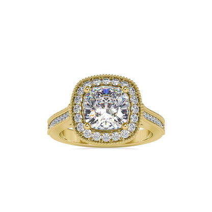 Cushion Halo Channel Set Diamond Engagement Ring