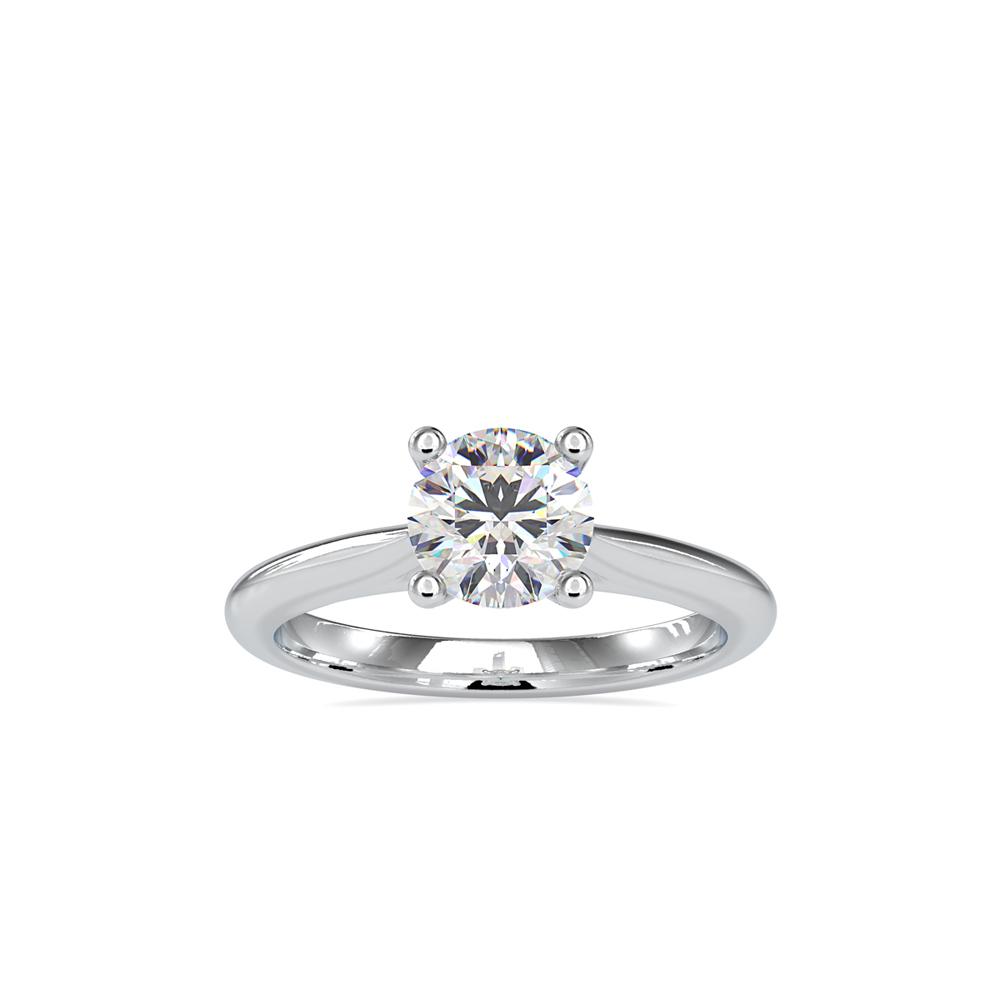 Petite Round Diamond Tapered Soliatire Engagement Ring