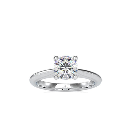 Petite Round Diamond Tapered Soliatire Engagement Ring