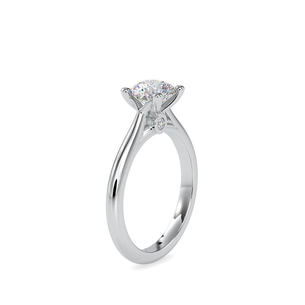 Petite Round Diamond Tapered Soliatire Engagement Ring