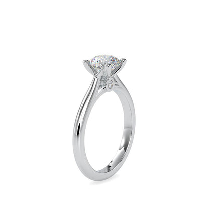 Petite Round Diamond Tapered Soliatire Engagement Ring