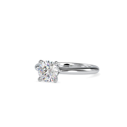 Petite Round Diamond Tapered Soliatire Engagement Ring