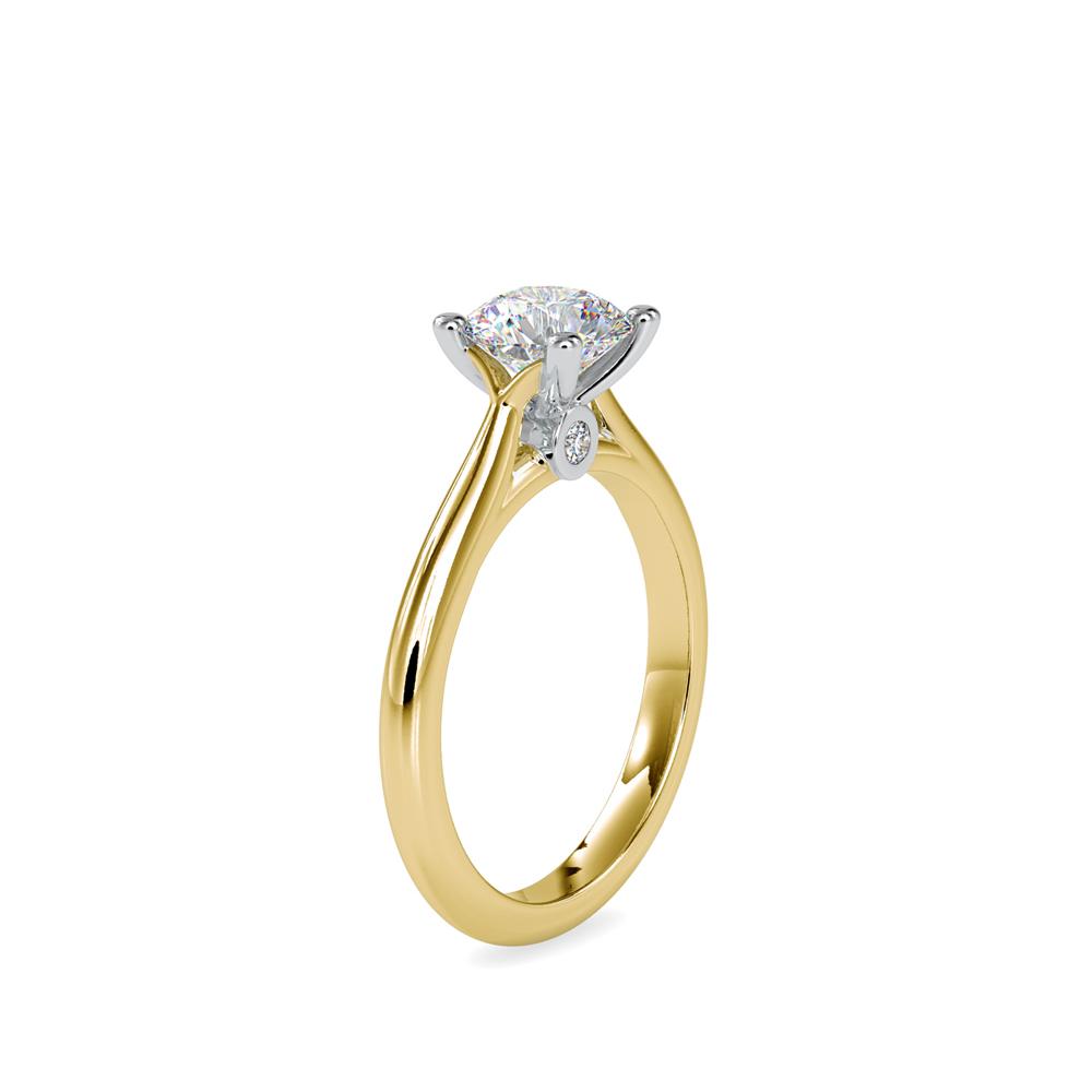 Petite Round Diamond Tapered Soliatire Engagement Ring