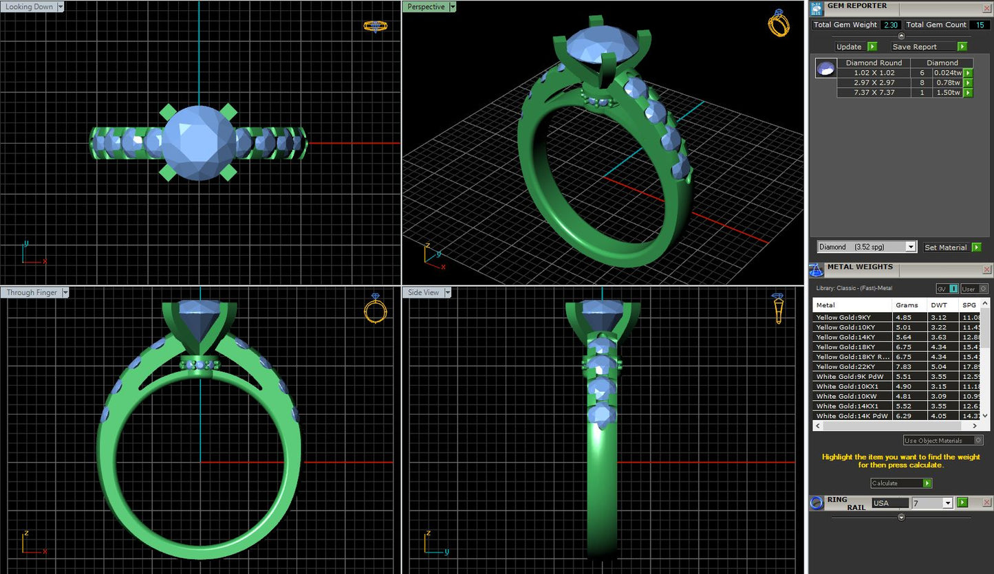 Round 4 prong Diamond Solitaire Engagement Ring
