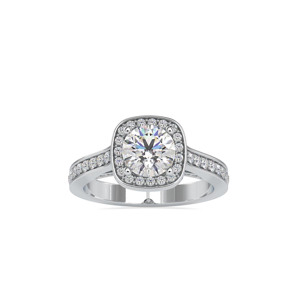Round Halo Diamond Engagement Ring