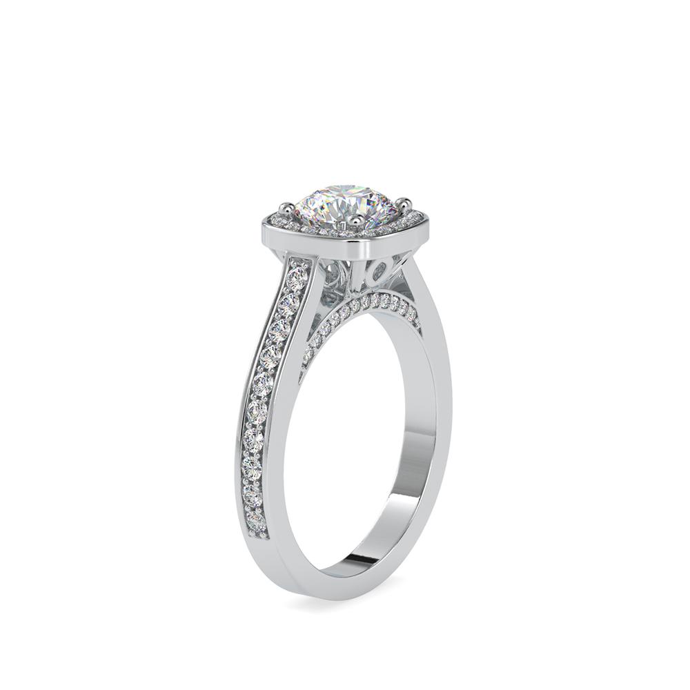 Round Halo Diamond Engagement Ring