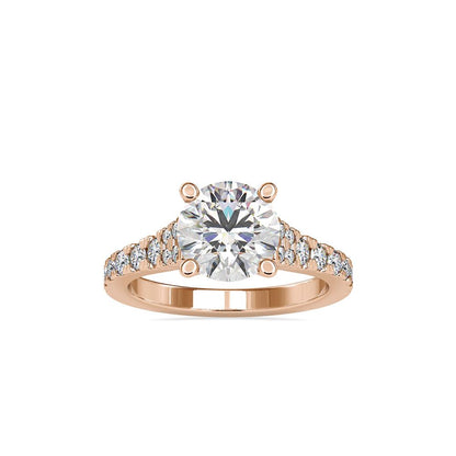 Round 4 Prong Tapered Diamond Engagement Ring