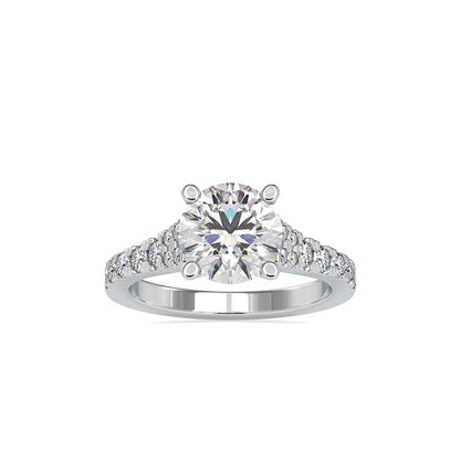 Round 4 Prong Tapered Diamond Engagement Ring