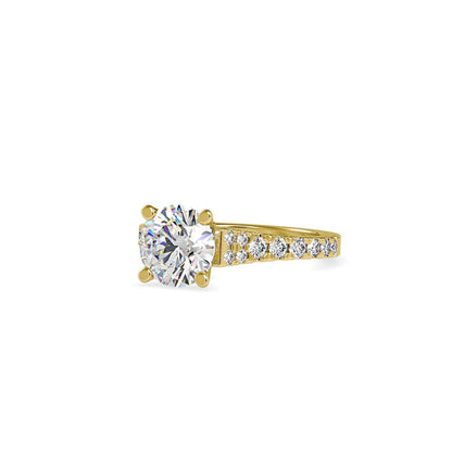 Round 4 Prong Tapered Diamond Engagement Ring