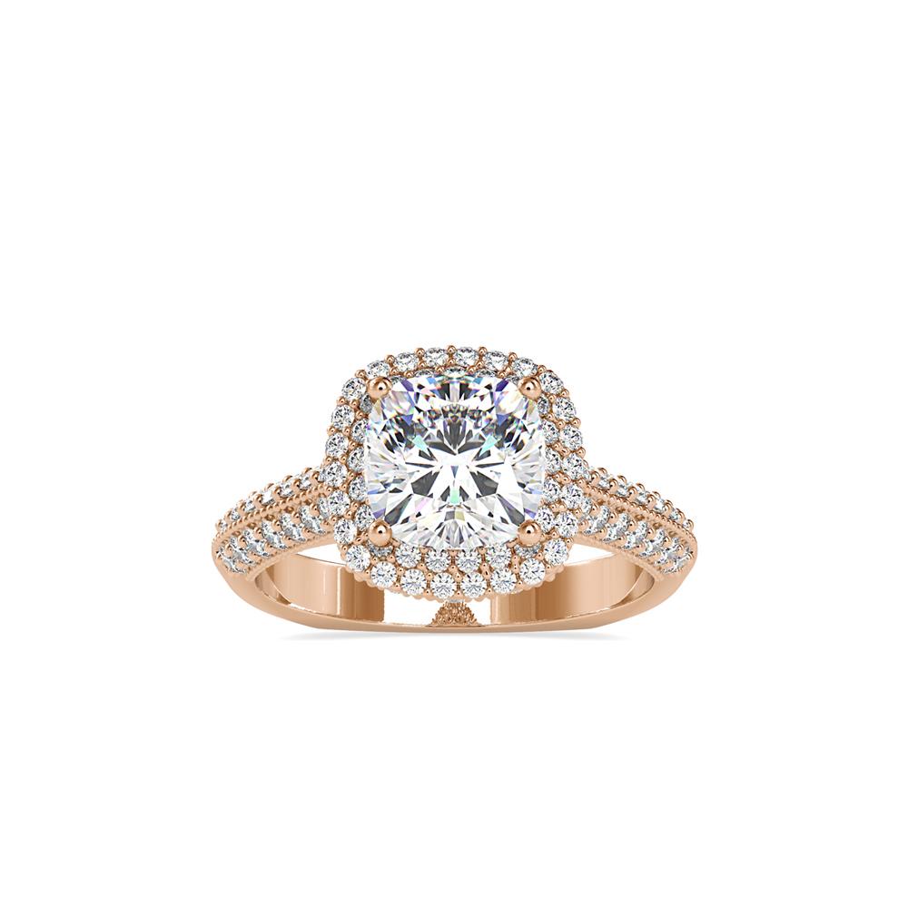 Vintage Cushion Halo Diamond Engagement Ring
