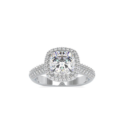Vintage Cushion Halo Diamond Engagement Ring