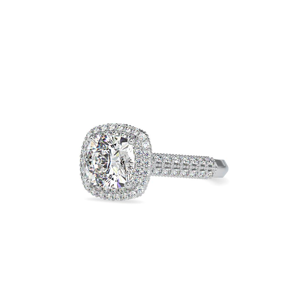 Vintage Cushion Halo Diamond Engagement Ring